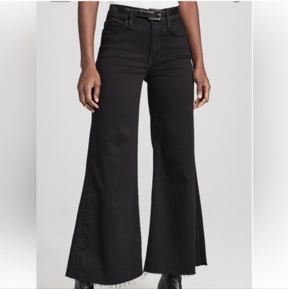 Frame le Palazzo Crop High Rise Raw Hem Size 26